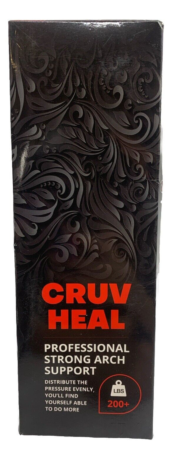 Cruv Heal Prof Strong Arch Support Insoles Orthotic Men Women 200+Black Large