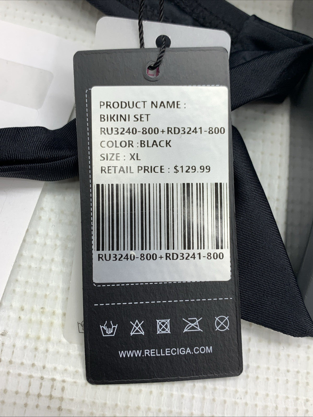 RELLECIGA Women Push Up Bikini Set Knot Front Underwire Swimsuits Size XL Black