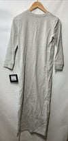 Norma Kamali 3/4 Sleeve Tailored Terry Side Slit Dress Size XS/34 Light Gray