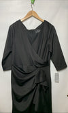 Alex Evenings Women's Long Surplice Dress Black V-neck Party & Cocktail Size 16