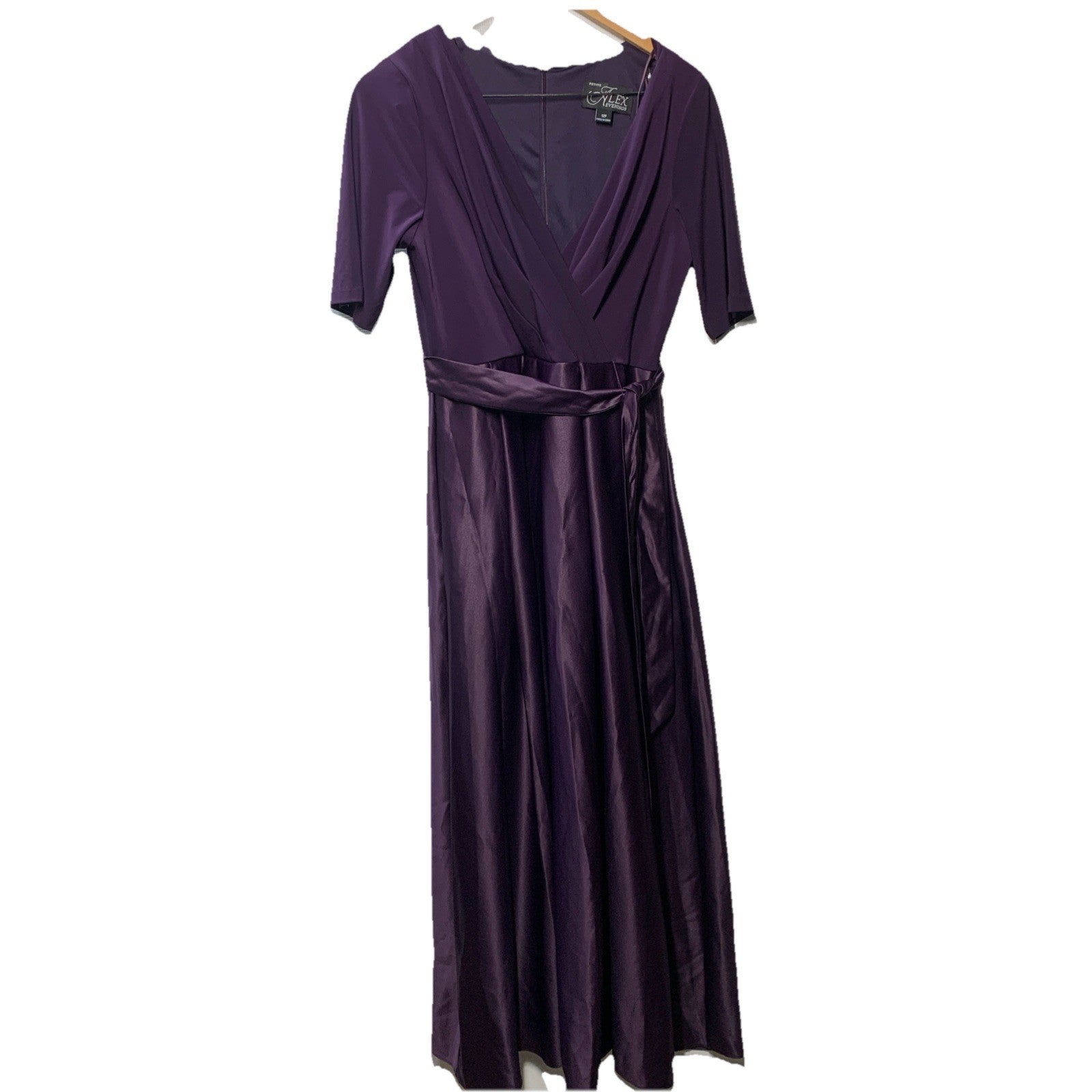 Alex Evenings Women's Short Sleeve Ballgown Evening Formal Dress V-neck Size 12P