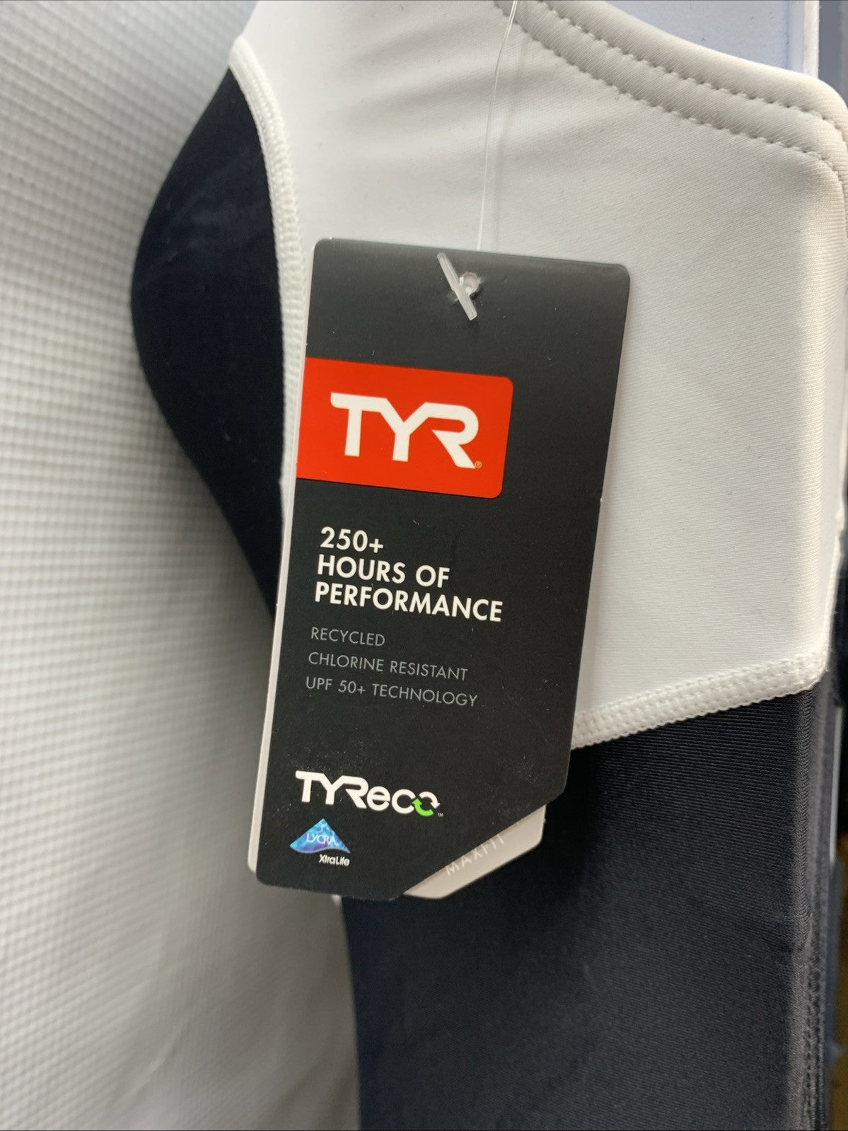 TYR MALIT1A Alliance T-Splice Maxfit One Piece Swimsuit Size 32(M) Black/White