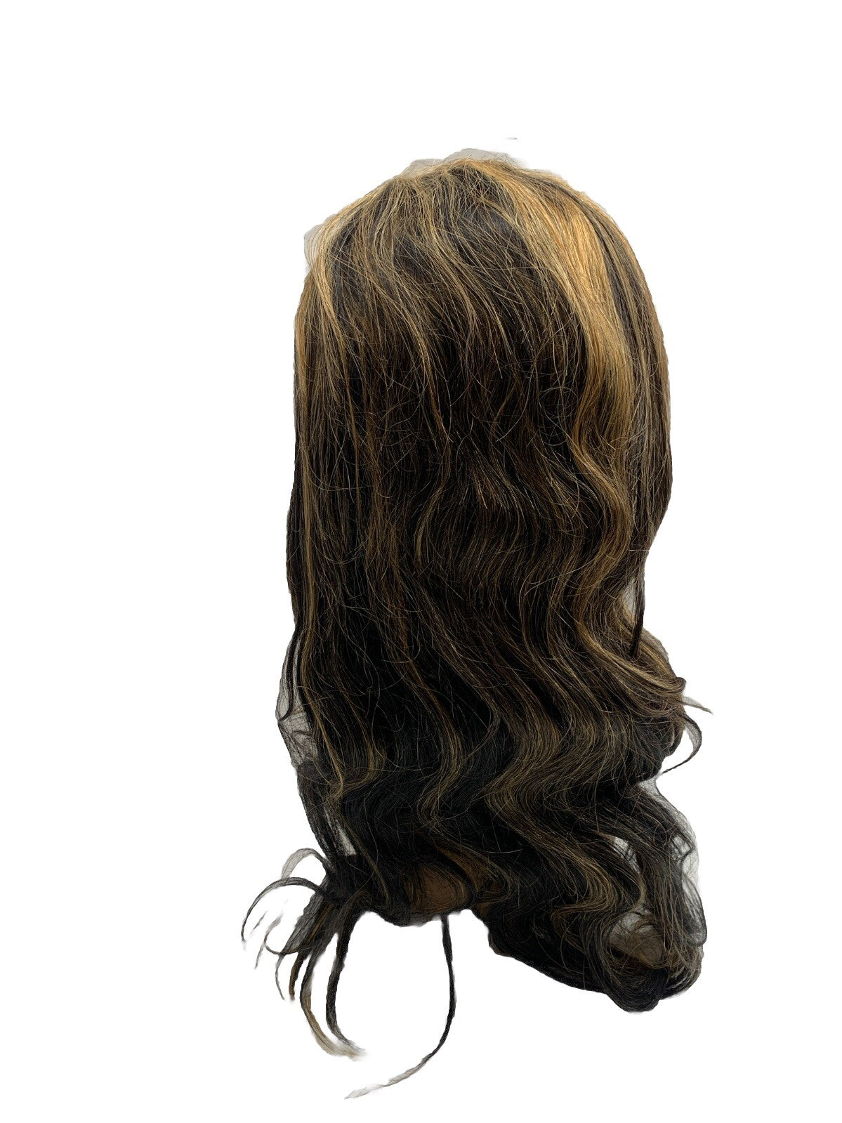 Loose Deep Size 18” #Natural Black/honey Brown 100% Remy Human Hair Lace Wig