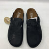 White Mountain Footbeds Women's Genuine Leather Buckle Slip-on Clog 9 Black