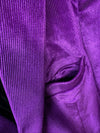 MAGE MALE Mens Suits Velvet Tuxedo Suit Set Slim Fit 2 Piece Size 2XL Purple