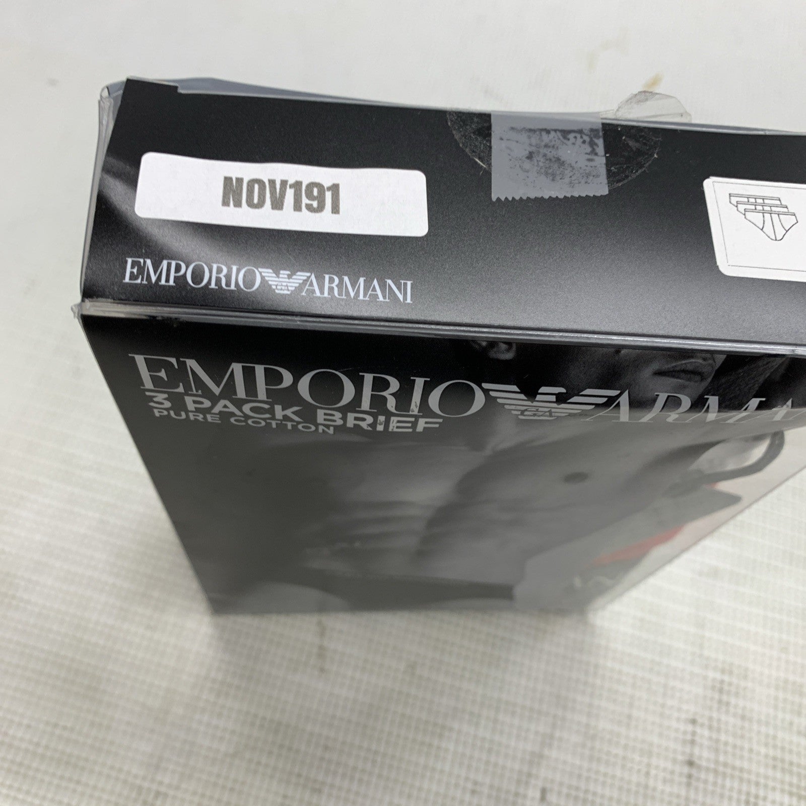 EMPORIO ARMANI Brief Pure Cotton White Red Black Size XL Underwear - 3 Pack