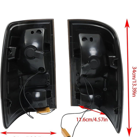 Black Tail Lights Assembly Brake Reverse Lamps Replacement for RAM 1500 09-18