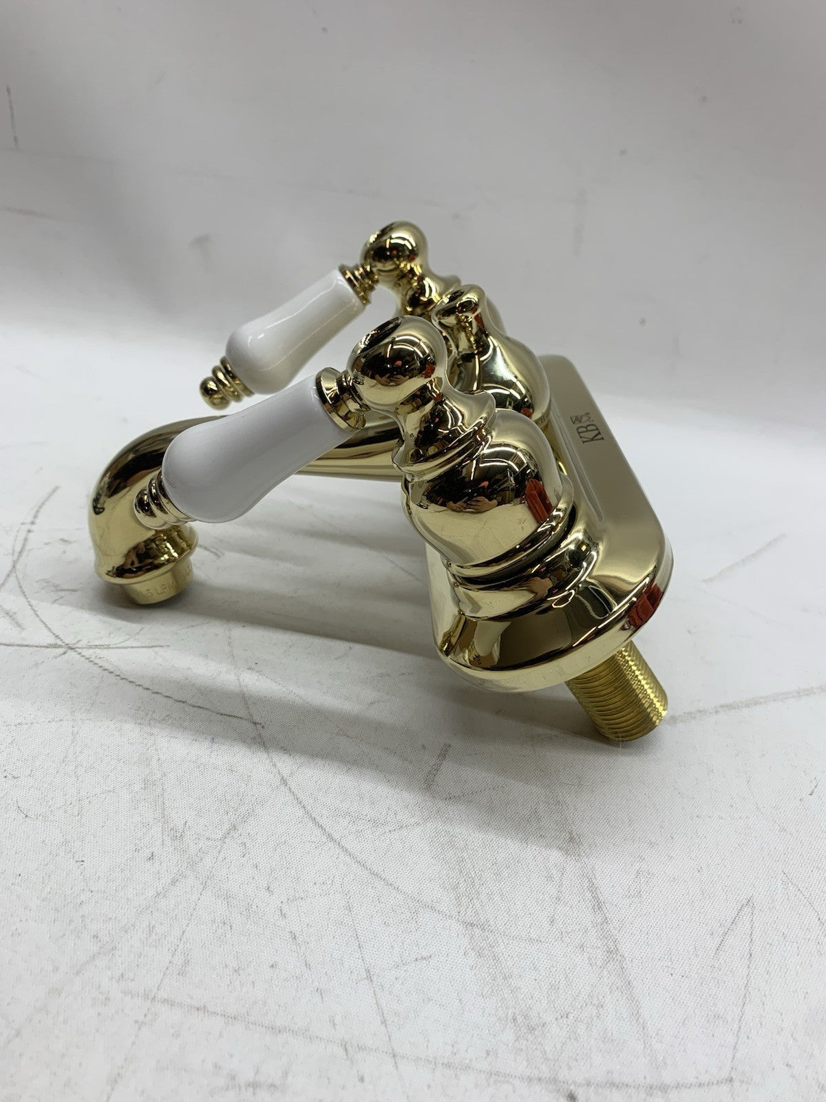 Kingston Brass Restoration KB5612PX Centerset Washerless Faucet w/White Handles