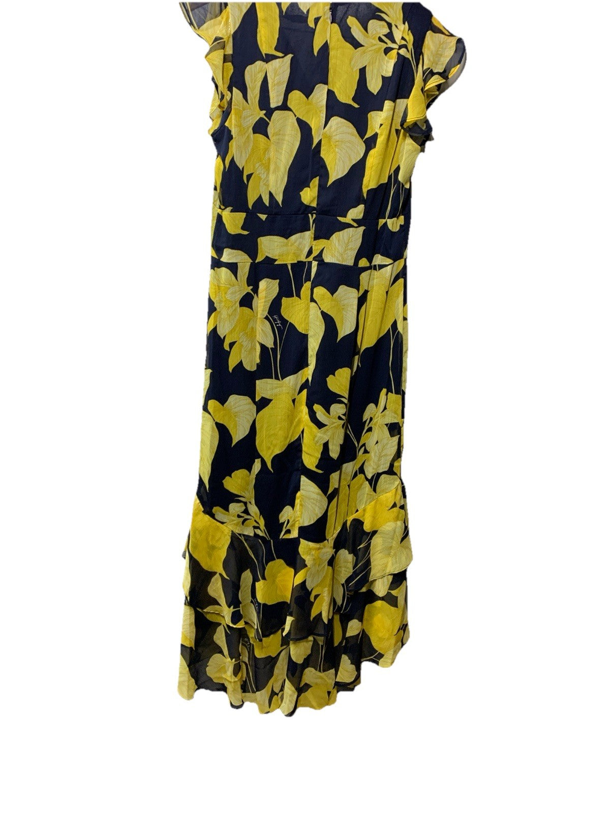 Tommy Hilfiger Womens Chiffon Flutter Sleeve Hem V-Neck Midi Formal Dress Size 8