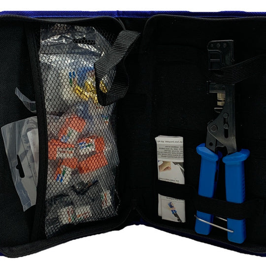 90° Angled Speed Termination Tool w 15-Pack of 90° Angled CAT6/5e Keystone Jacks