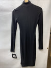 NORMA KAMALI Slim Fit Long Sleeve Turtleneck Dress To Knee Size XS/34 Black
