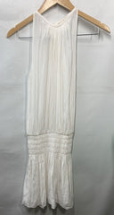 Ramy Brook Paris Women's Sleeveless Dress White XSmall Elastic Waist for Parties