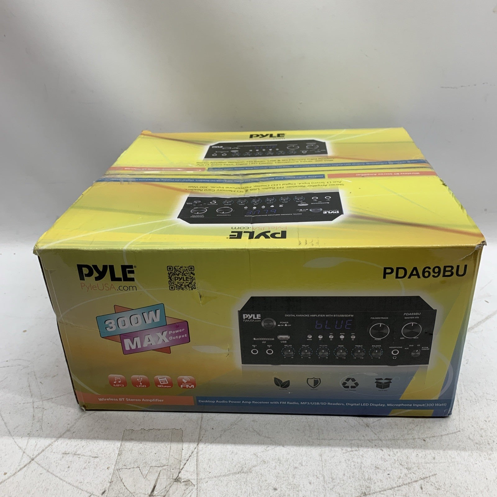 Pyle Stereo Karaoke Amplifier Audio Receiver w/Remote Control Bluetooth Black