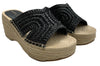 Marc Fisher LTD Women's miZAKKI Wedge Heel Sandal Black Size 7M Open Toe Slip-on