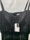Dress the Population Black/Sliver Sequin Fringe Party Flapper 20s Dress Size XXL