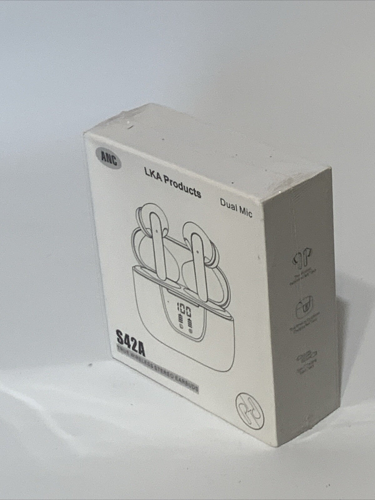 Bluetooth 5.3 True Wireless HiFi Stereo Earbud Long Battery Life LED Power Black