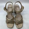 Kenneth Cole New York Women's Lessia Wedge Heeled Sandal Size 8.5 Light Gold
