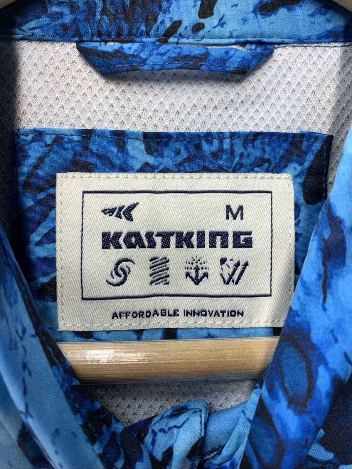 Kastking Men’s Rekon Fishing Shirt Short Sleeve Shoreline Size M Collared Neck