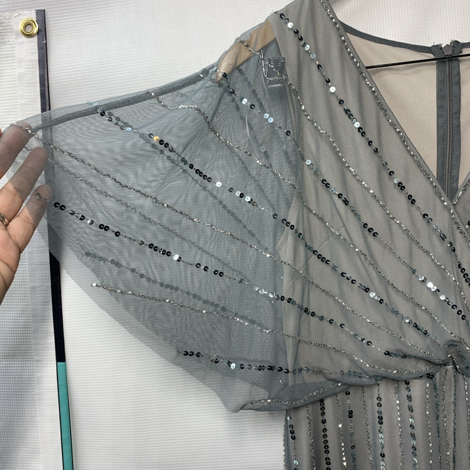 Adrianna Papel Studio Women's Lined Bodice Flutter Sleeve Formal Dress Size 10