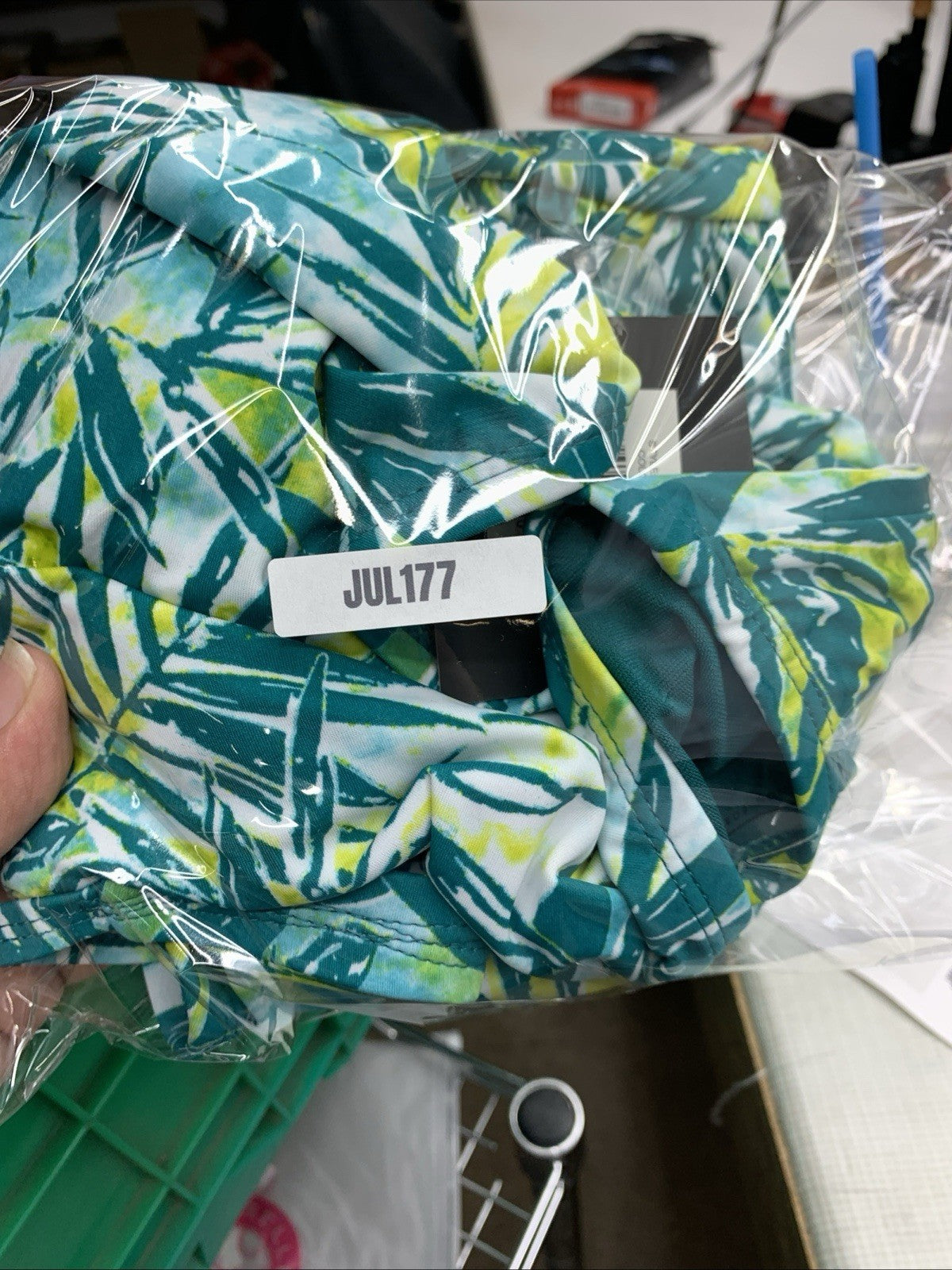 Ellen Tracy One Piece Swimsuit Size 10 Peacock Blue Yellow Over One Shoulder