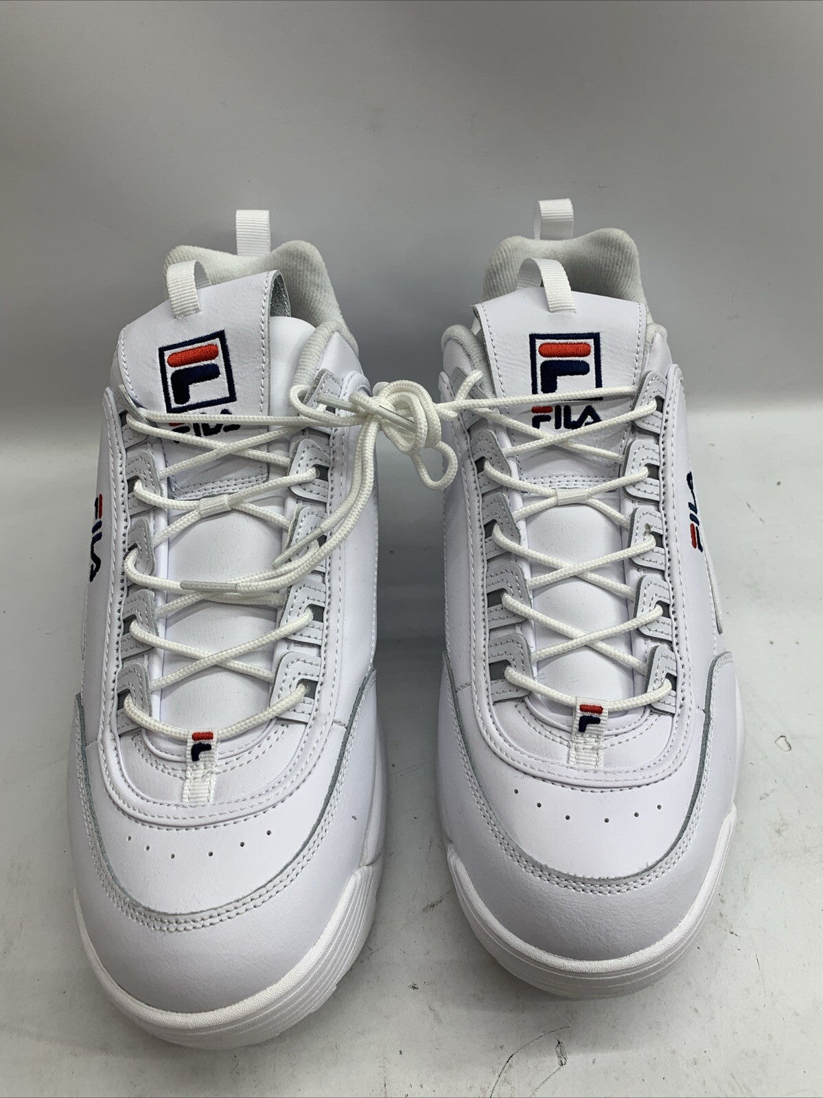 Fila Men's Strada Disruptor II Sneakers White US 14 Lace-up Shoes Lightweight