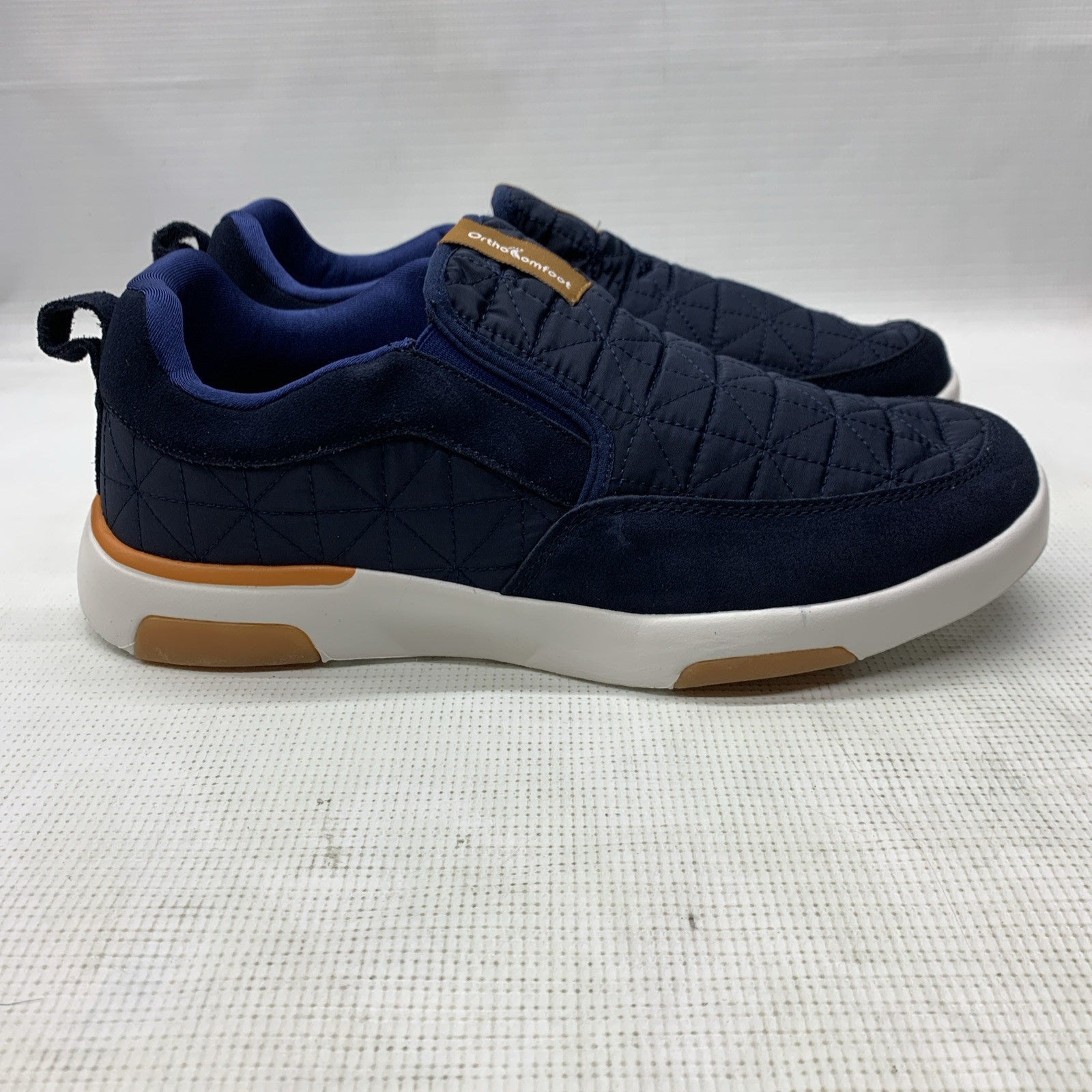 OrthoComfoot Men's Orthopedic Slip On Loafers Walking Shoes with Arch Navy 11