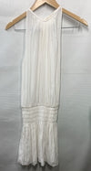 Ramy Brook Paris Women's Sleeveless Dress White XSmall Elastic Waist for Parties