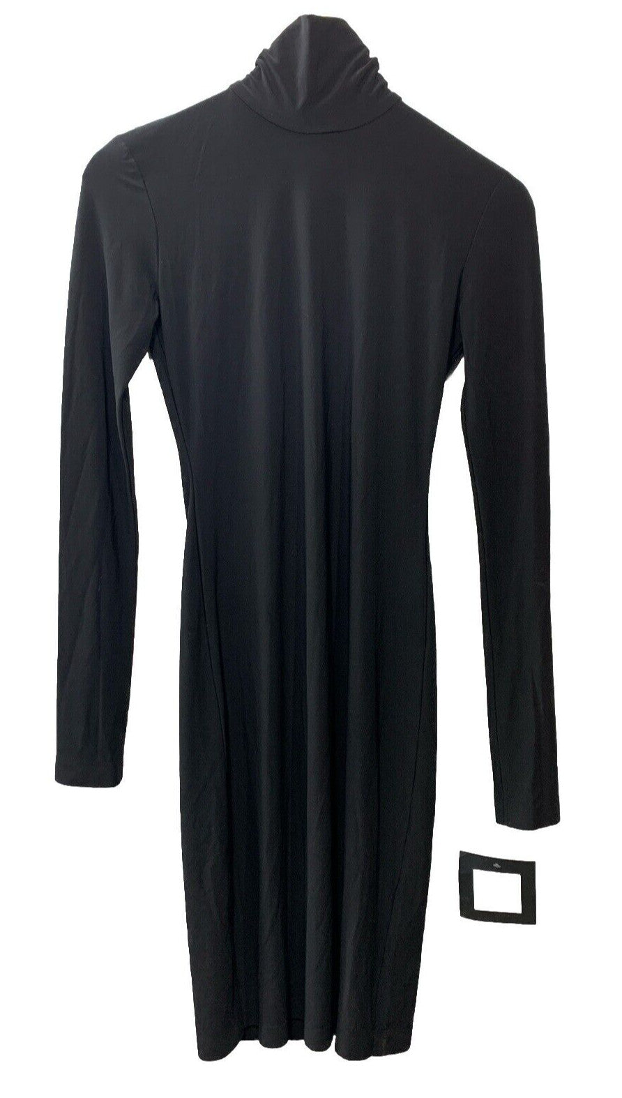 NORMA KAMALI Slim Fit Long Sleeve Turtleneck Dress To Knee Size XS/34 Black