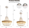 LVYEAYOU 20“ Rustic Beaded Chandelier Ceiling Fan w/Light Remote & App Control