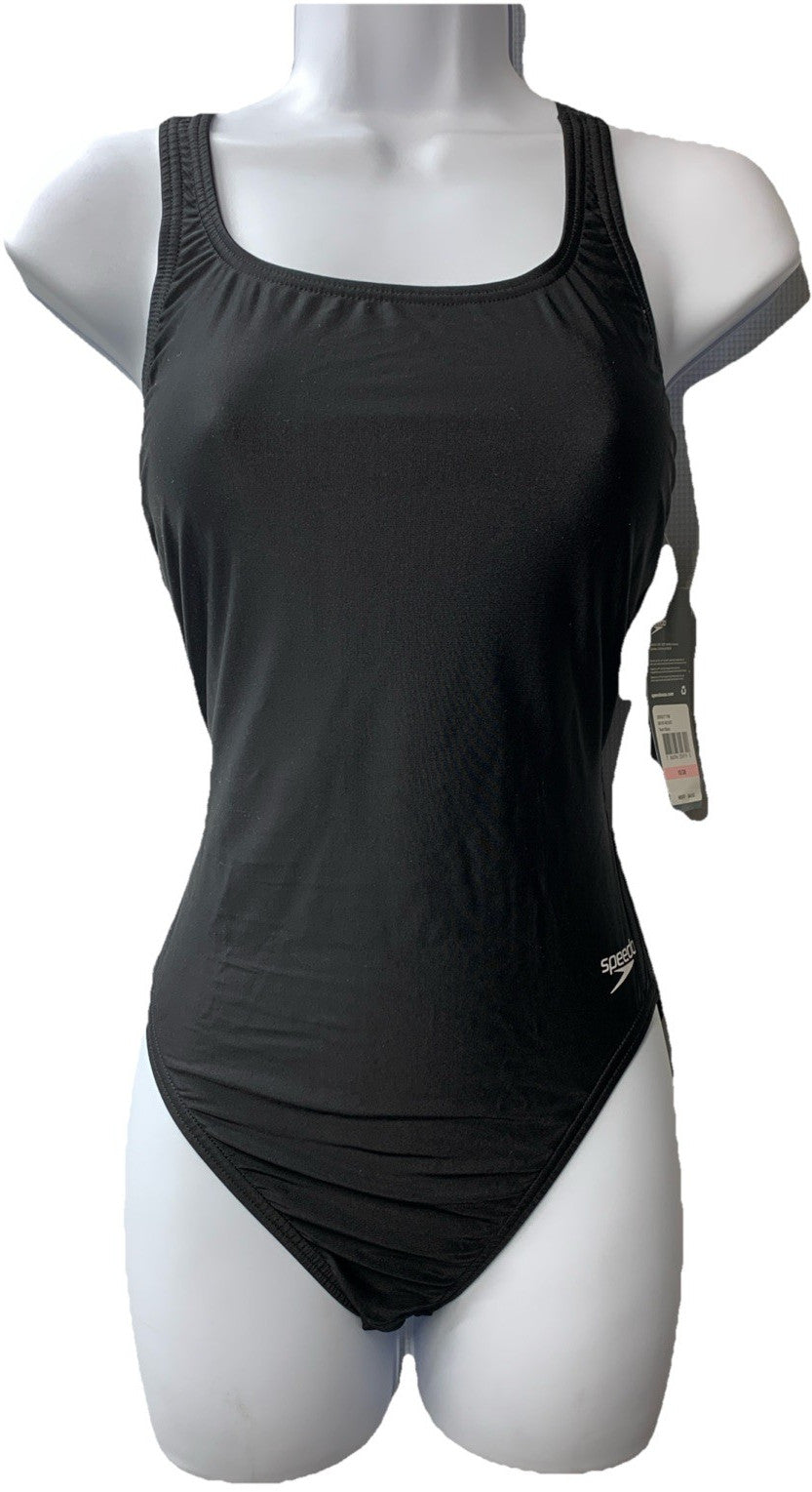 Speedo Women's Swimsuit Size 10/36 Team Black One Piece Prolt Super Pro Solid