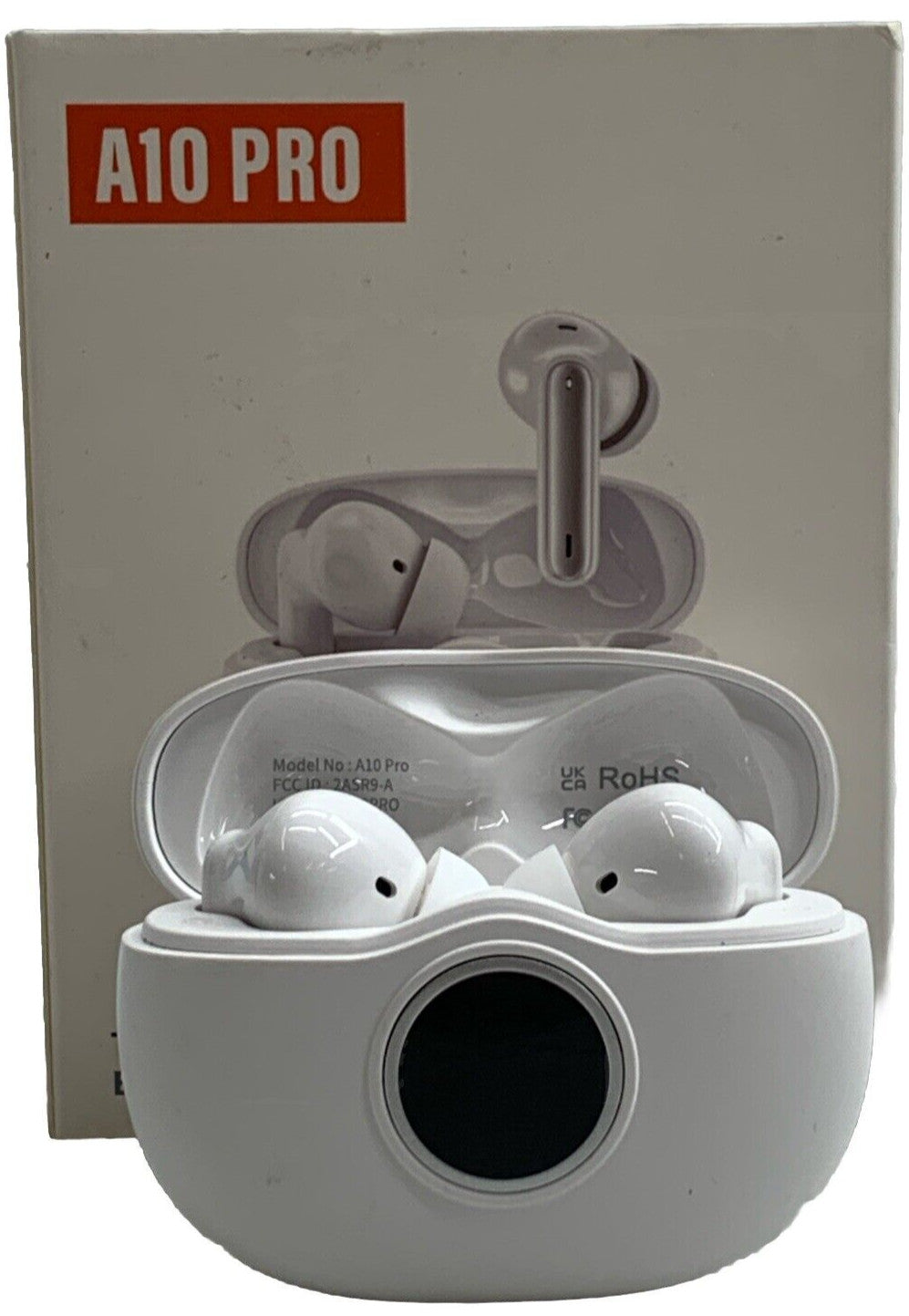 A10 Pro True Wireless Earphone 5.3 Headphone 40 Hours Play Led Display Bud White