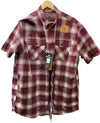 Ariat Men’s Rebar Made Tough Roan Rouge Plaid DuraStretch Button Short Sleeve XL