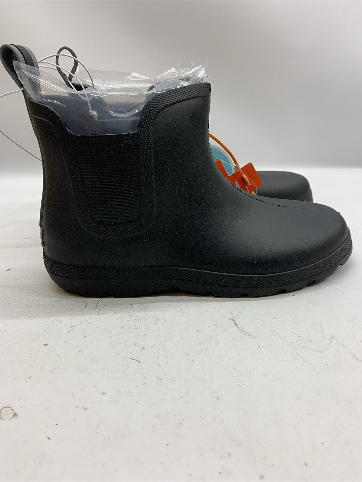 Totes Cirrus Black Chelsea Ankle Rubber Waterproof Rain Boots Men Size 8 Slip-on