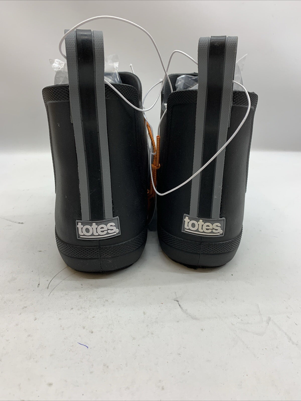 Totes Cirrus Black Chelsea Ankle Rubber Waterproof Rain Boots Men Size 8 Slip-on