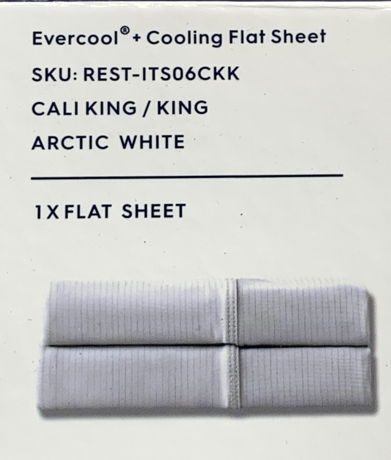Rest Evercool Flat Sheet Cool White King/Cali King for Hot Sleeper & Night Sweat
