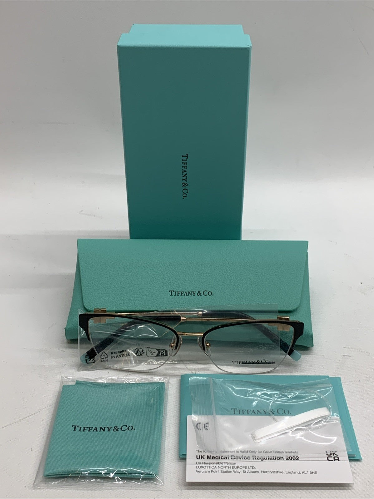 Tiffany & Co Eyeglasses Frames TF1141 6122 Black Rose Gold MOP 54-16-140 Stylish