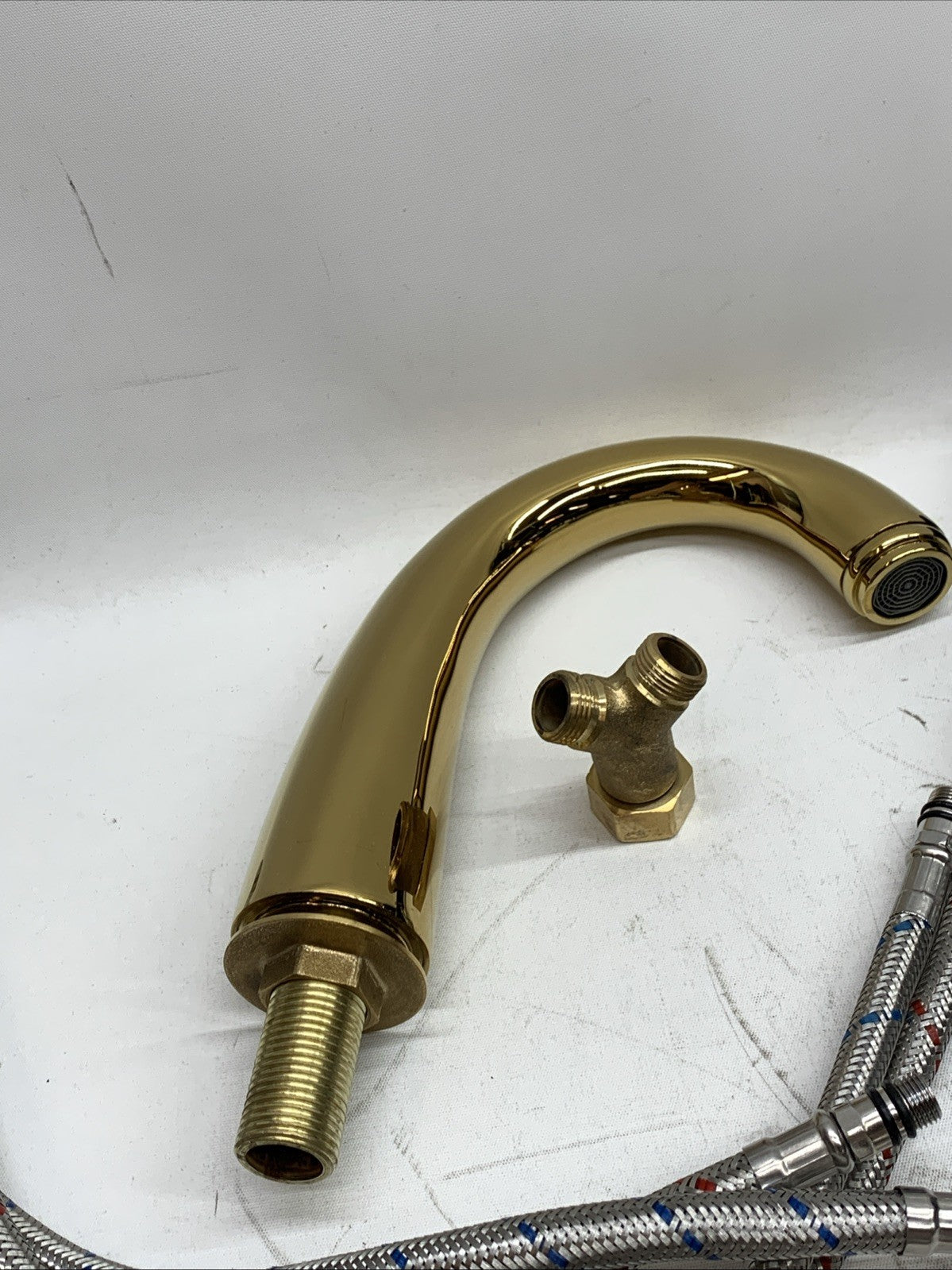 Kingston Brass KS2972NL Naples Widespread Lavatory Faucet Polished Brass 8-inch