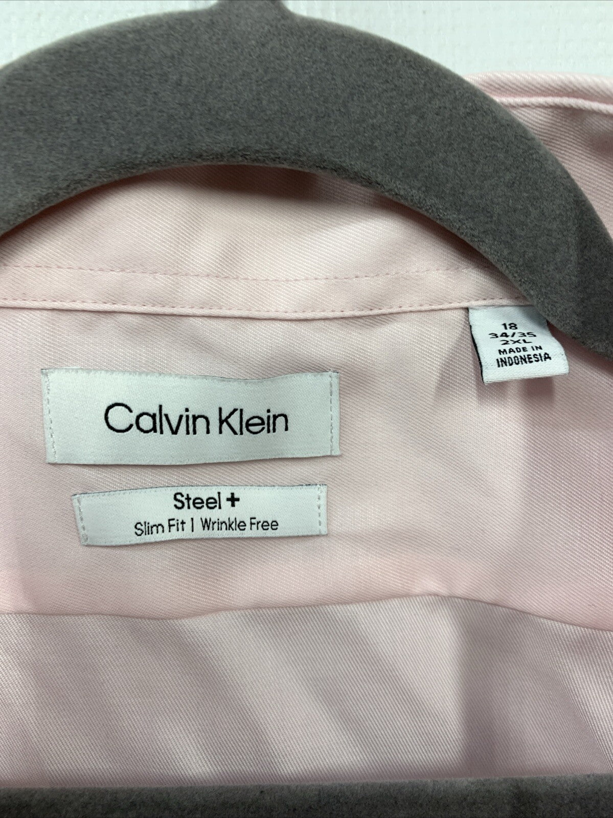 Calvin Klein Men's Slim-Fit Pink French Cuff Cotton Dress Shirt Non-Iron Sz 2XL