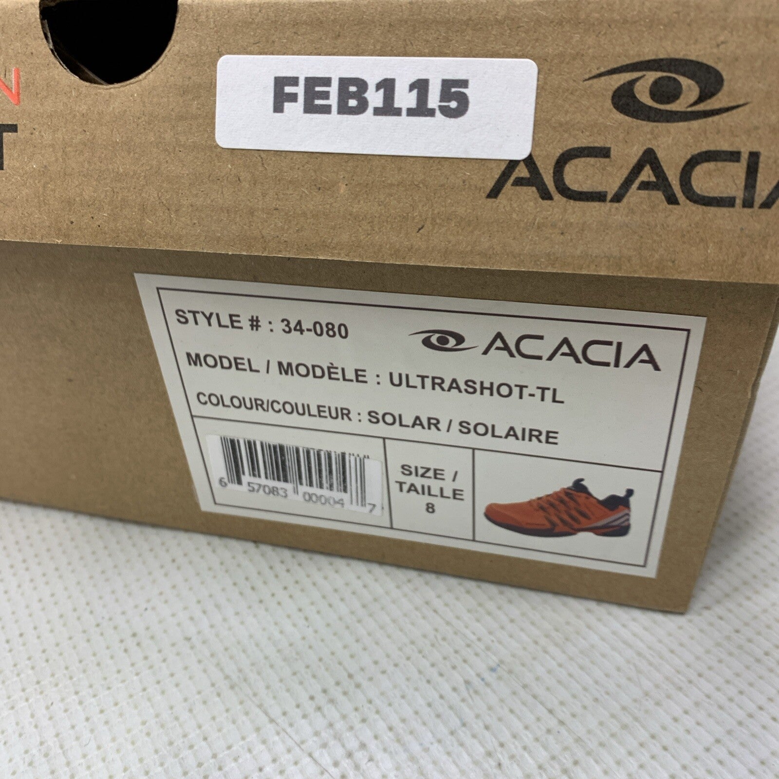 Acacia Men's Signature Tyler  Edition Ultrashot Pickleball Shoe Size 8 Orange