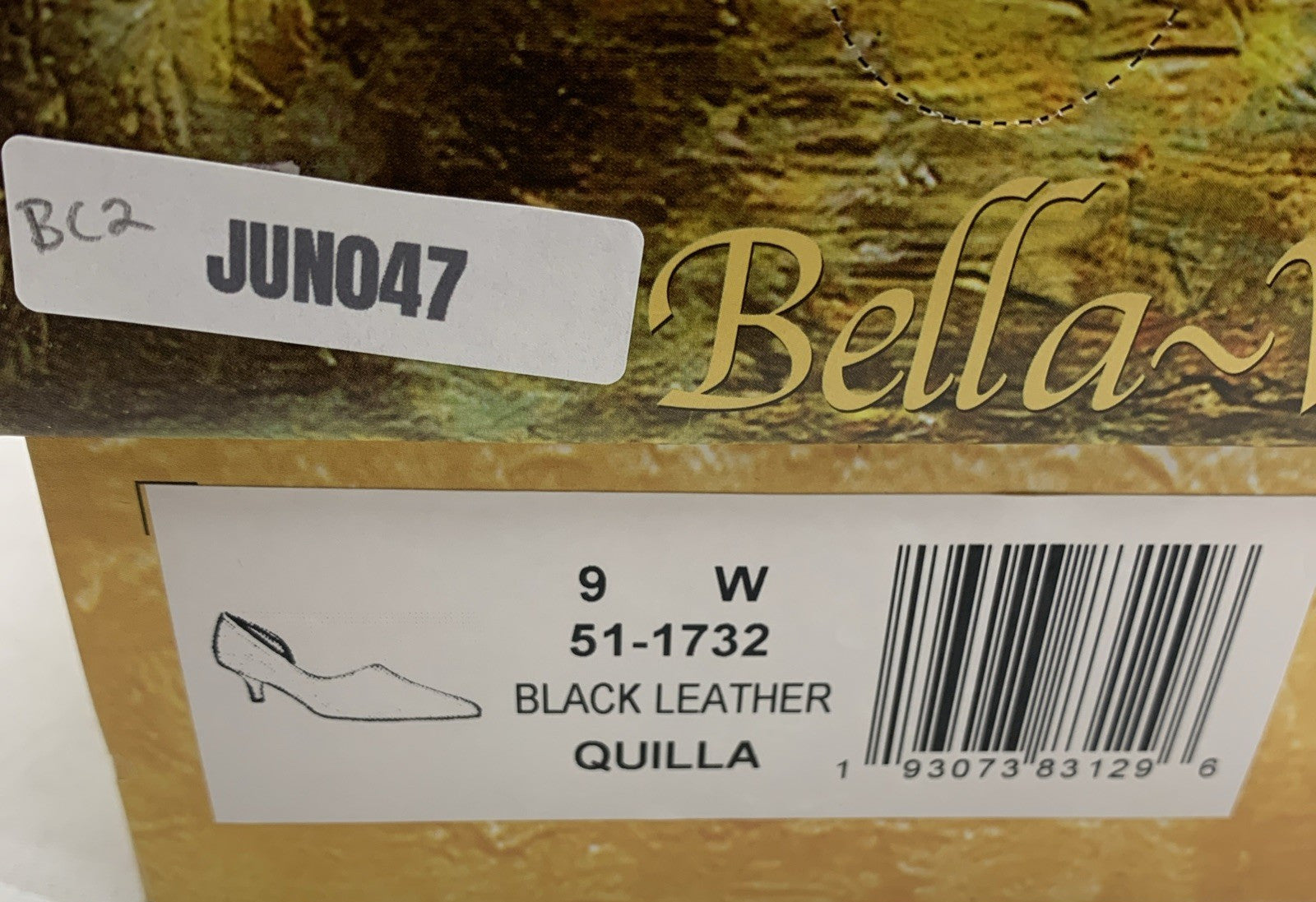 Bella Vita Women’s Quilla Pump Leather High Heel Sandal Black 51-1732 Size 9W