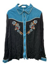 JOHN MOON Women's Embroidered Western Buttons Down Shirts Size 2XL Long Sleeve