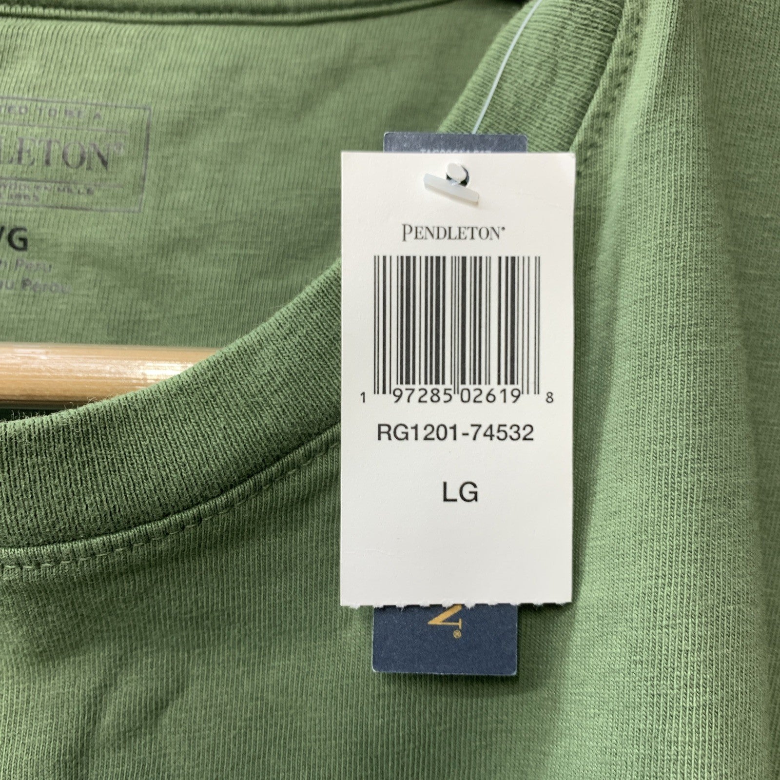 PENDLETON Men's Classic Short sleeves Shirt w/Pocket Green RG1201-74532 Size L