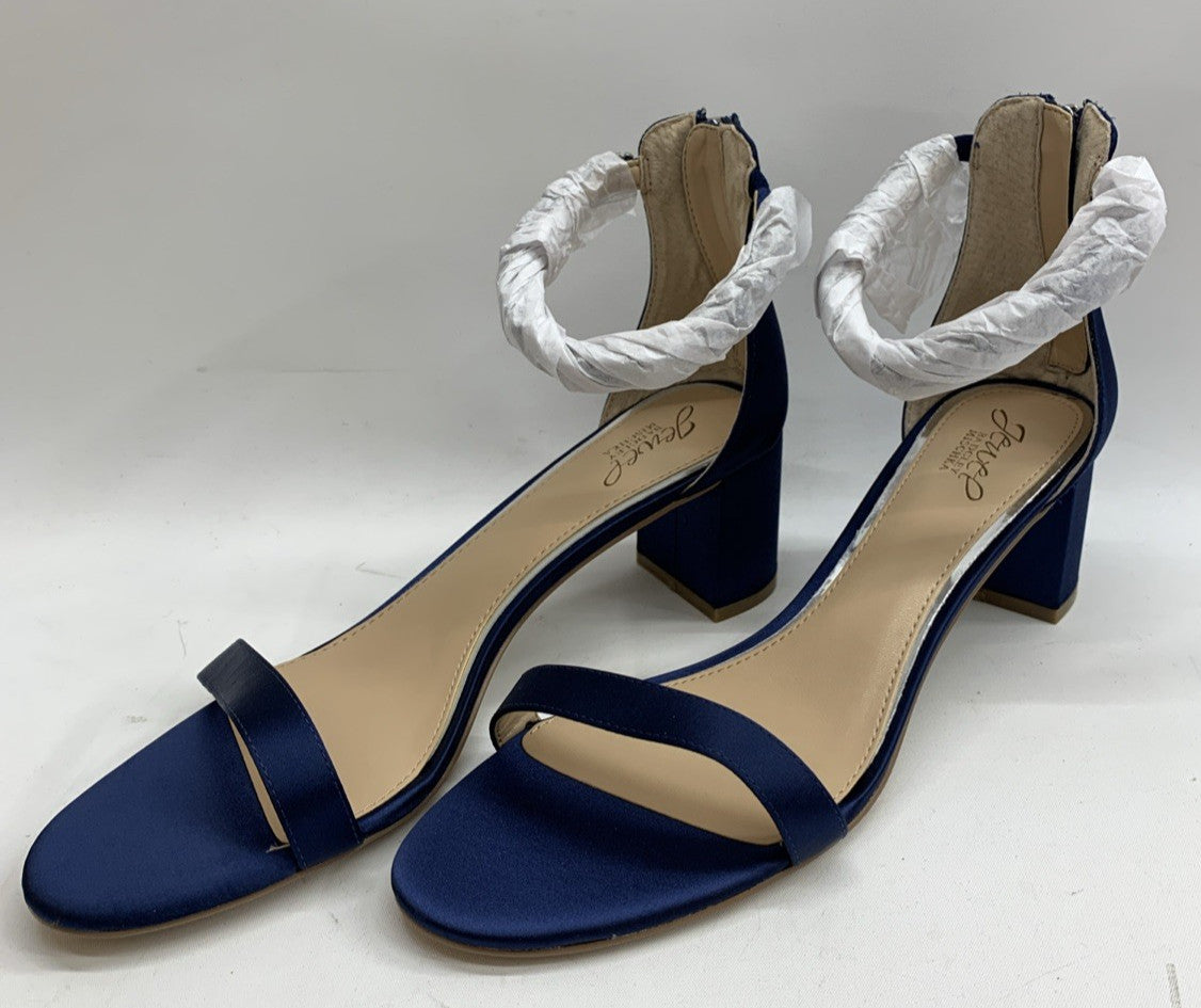 BADGLEY MISCHKA Jewel Catalina Navy Ankle Strap Block Heel Sandal JW4014 Size 11
