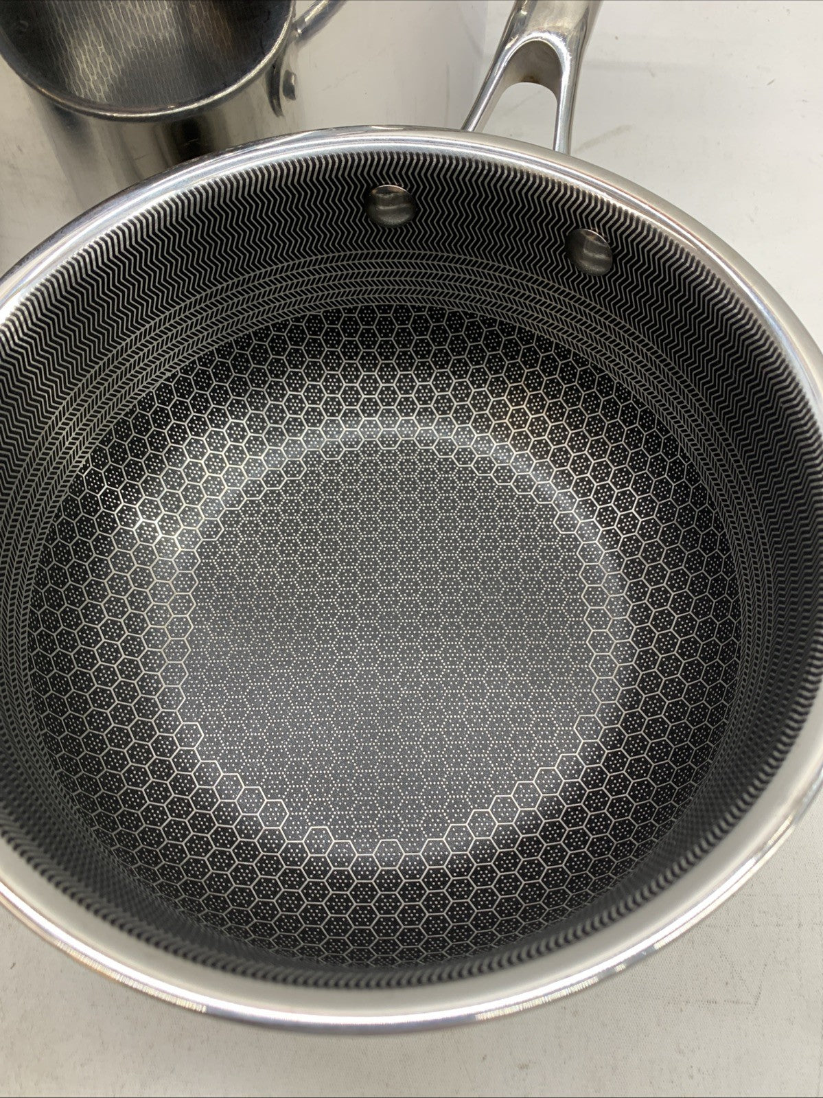 HexClad Hybrid Nonstick 6-Piece Pot Set 8, 3 and 2 Quart with Cover Lids - USED